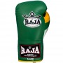 Raja Boxing "Single" Боксерские Перчатки Тайский Бокс Шнурки Green-Yellow